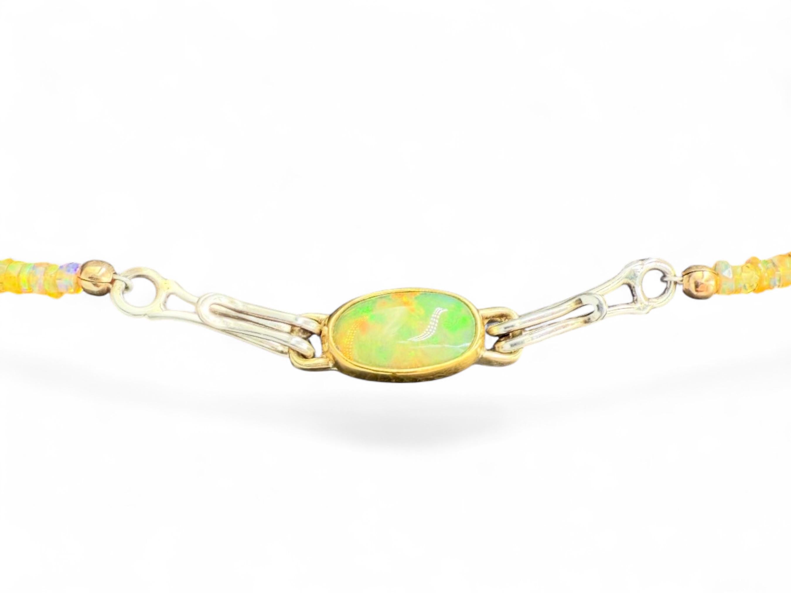 Ciondolo in argento Sterling 18kt, 24kt, madreperla e opale in vendita 3