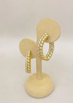 18 Karat 7.65 Carat Marquis Shaped Diamond Hoop Earrings