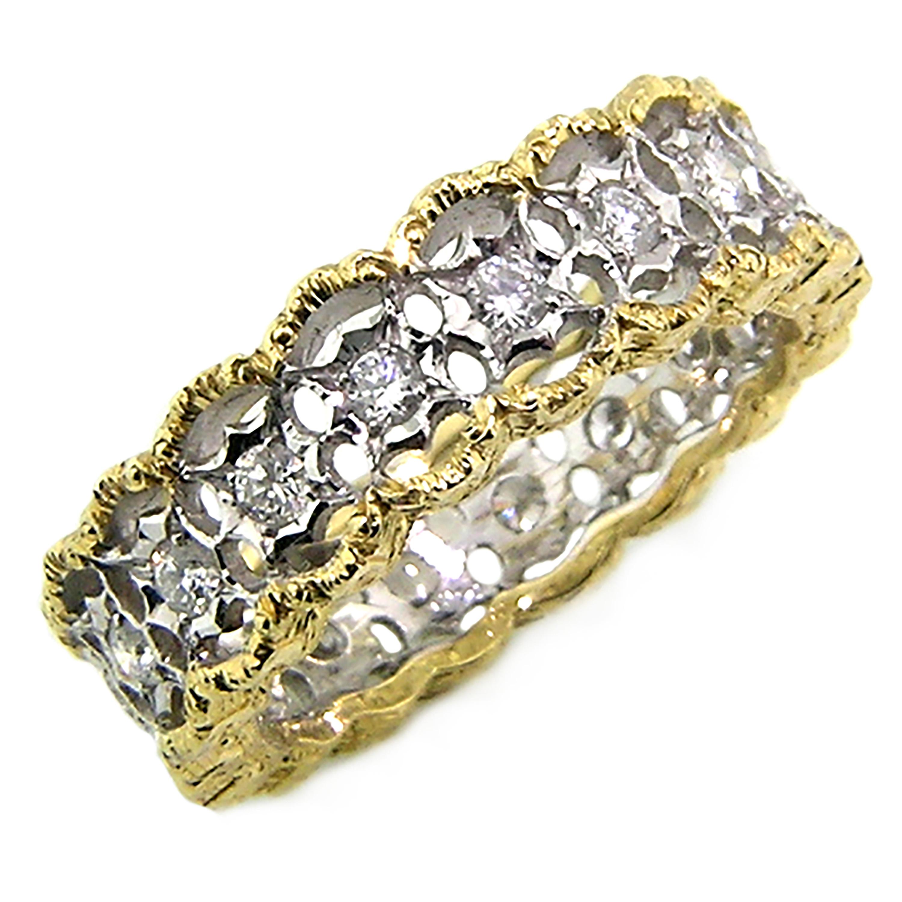 18kt and 0.90ct Diamond Custom Eternity Band Handmade in Florence, Italy 3