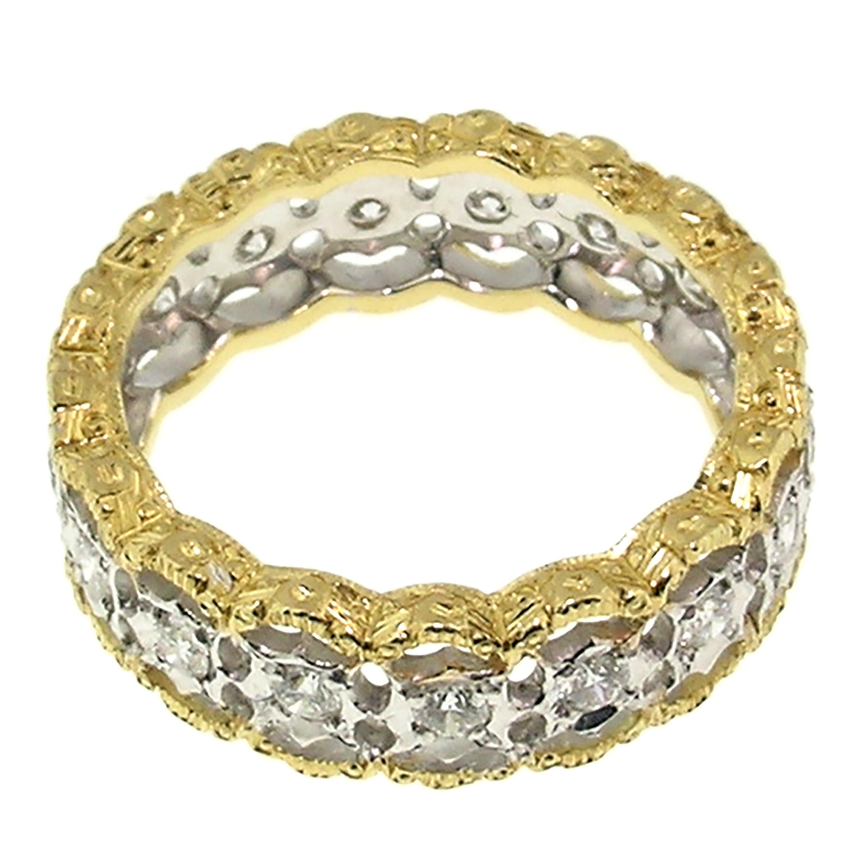 18kt and 0.90ct Diamond Custom Eternity Band Handmade in Florence, Italy 5