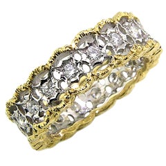 18kt and 0.90ct Diamond Custom Eternity Band Handmade in Florence, Italy