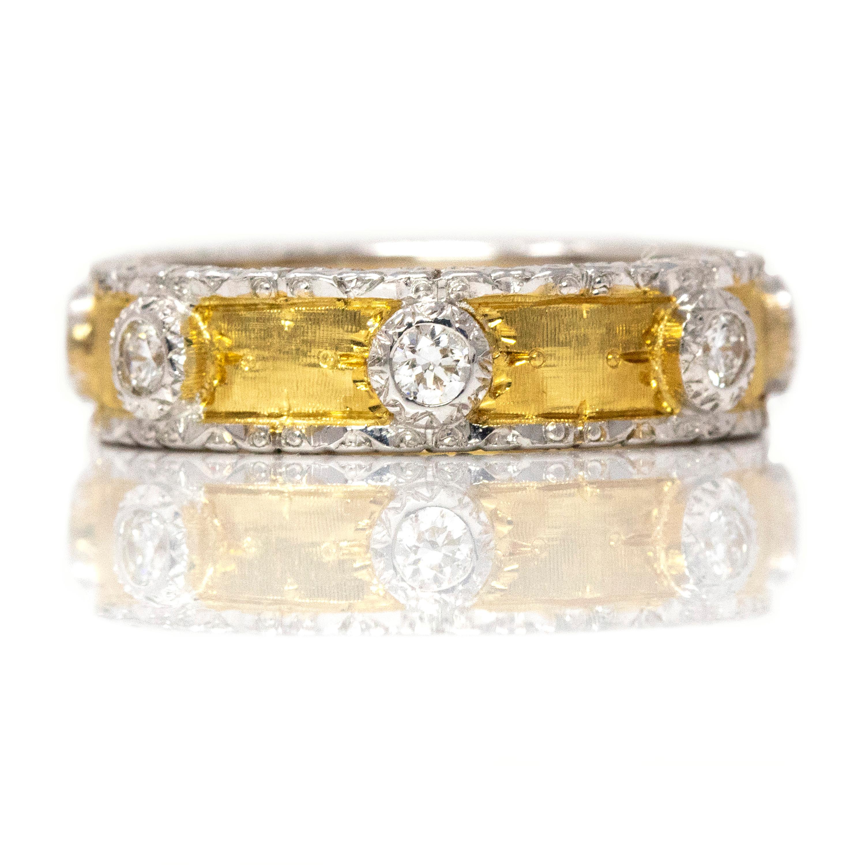 Eternity-Ring aus 18 Karat und Diamant, handgefertigt in Florenz, Italien (Rundschliff) im Angebot