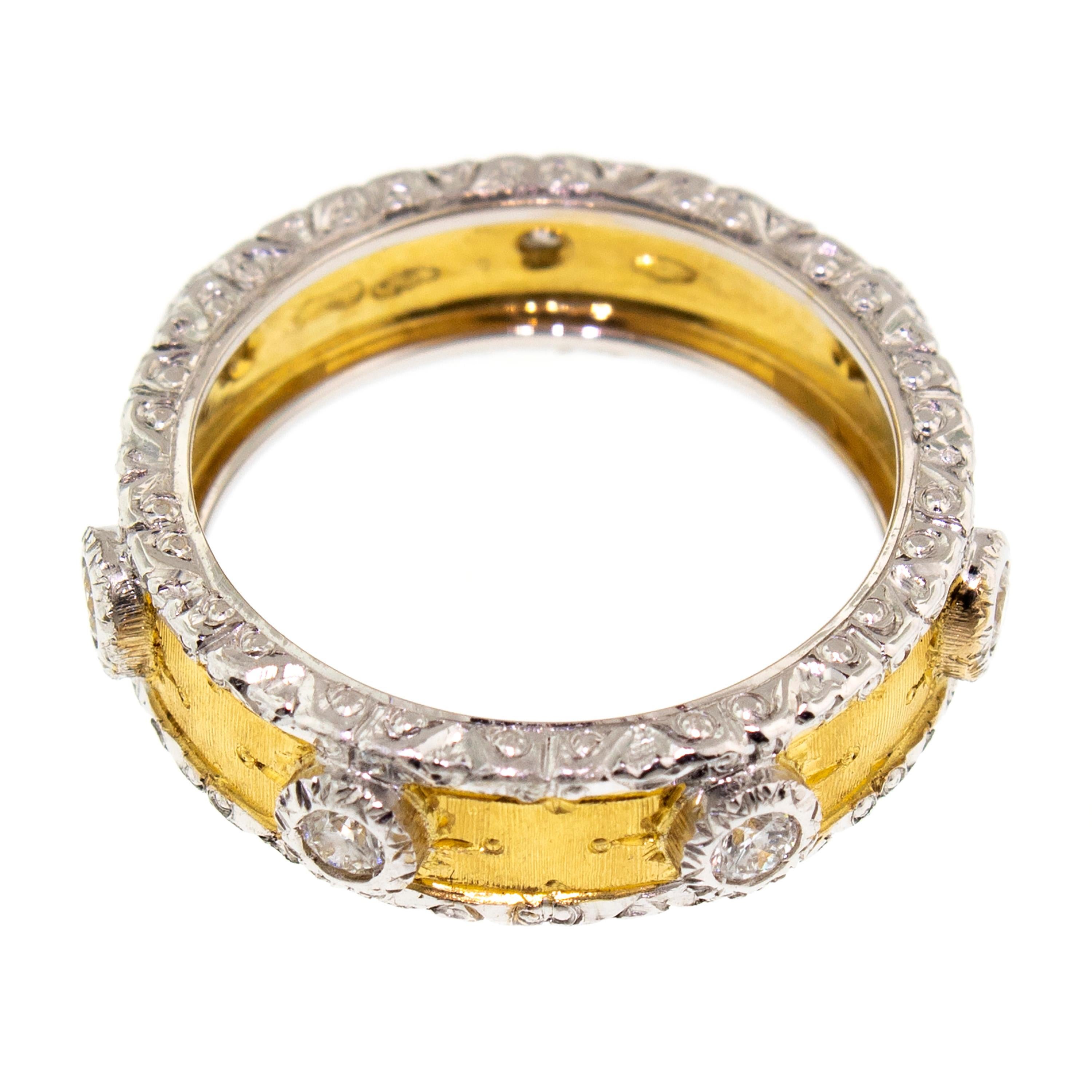 18kt and Diamond Eternity Band, Handmade in Florence, Italy In New Condition In Logan, UT