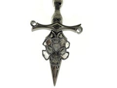 18KT Grey Gold and Titanium Dagger Chain Necklace
