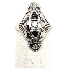 18KT Art Deco Diamond and Sapphire ring