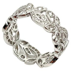 Anillo de eternidad de diamantes florales Beverley K de 18 quilates