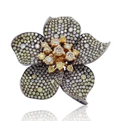 18kt Black Gold Ring 7.00cts Diamonds Total 7.00cts