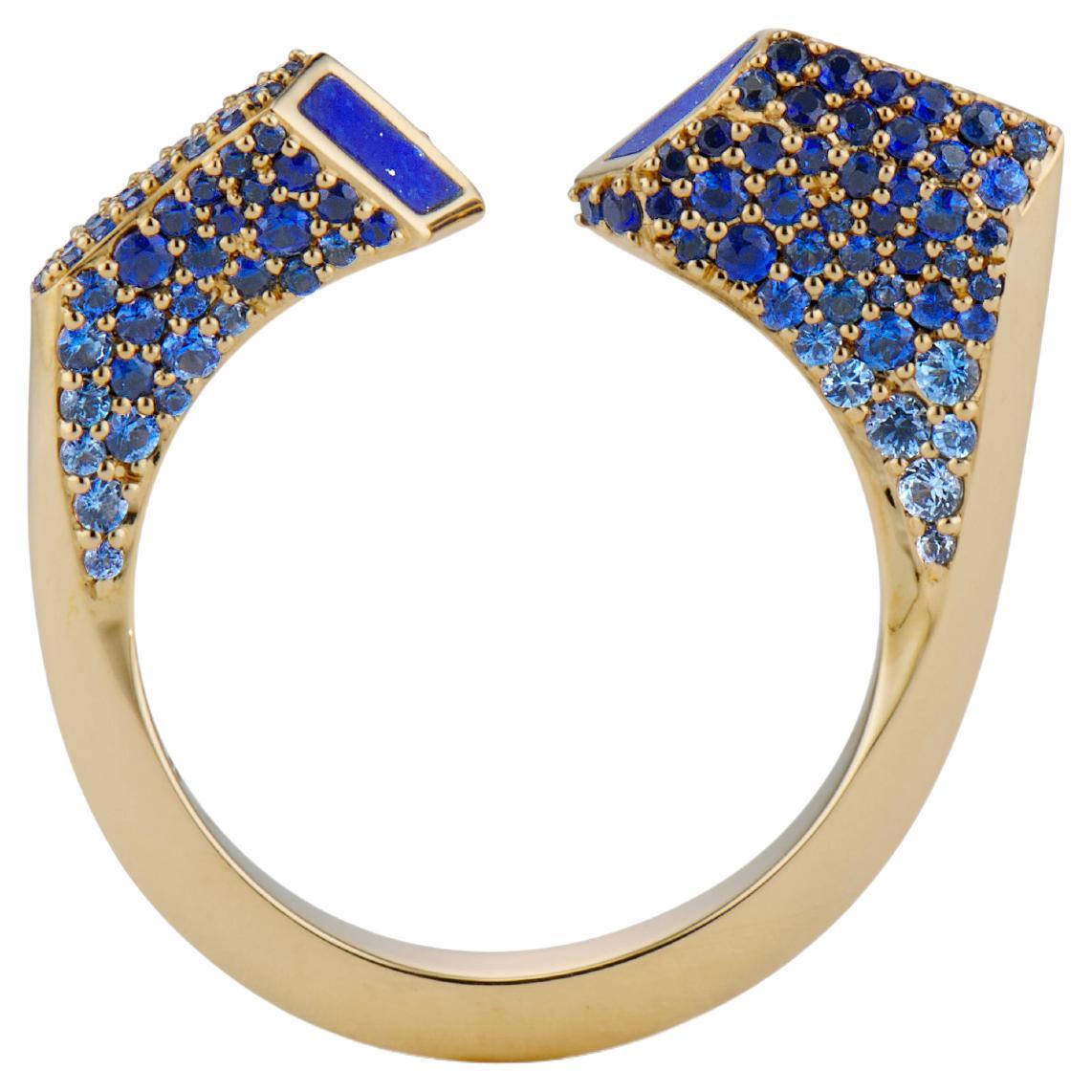 JV Insardi 18kt Blue Sapphires and Lapis Ring