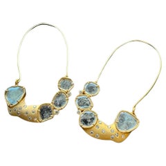 18kt cluster diamond earrings
