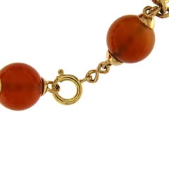 Pulsera de Cuentas de Cornalina 18 Kt