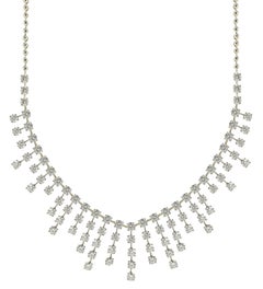 Collier fantaisie en or blanc 18 carats avec 15,84 carats de diamants ronds