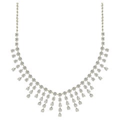 18 Karat maßgefertigte Weißgold Mode-Halskette mit 15,84 Karat runden Diamanten