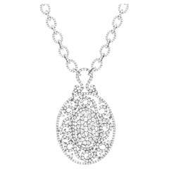 18kt  Pendentif personnalisé en or blanc contenant 12,00 carats de diamants taille rose