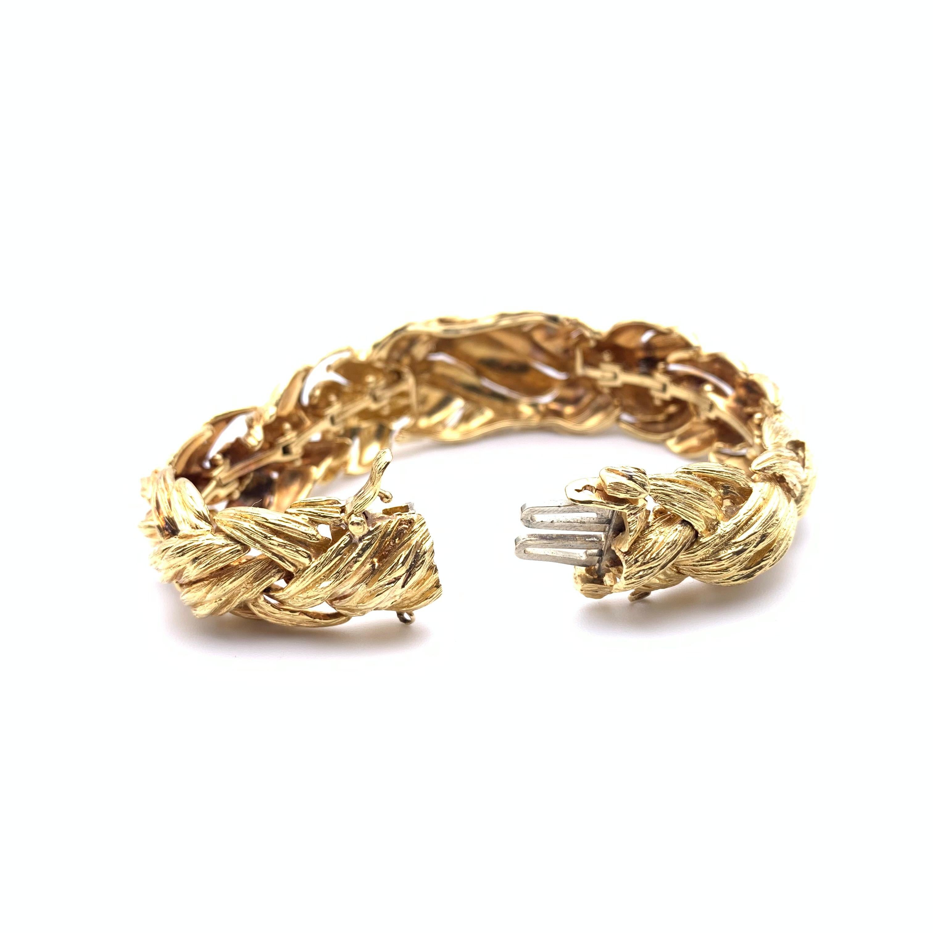 David Webb Bracelet à maillons tressés 18 carats Bon état - En vente à Lynchburg, VA