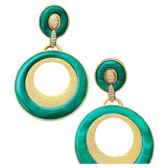 18kt, diamond and malachite earring