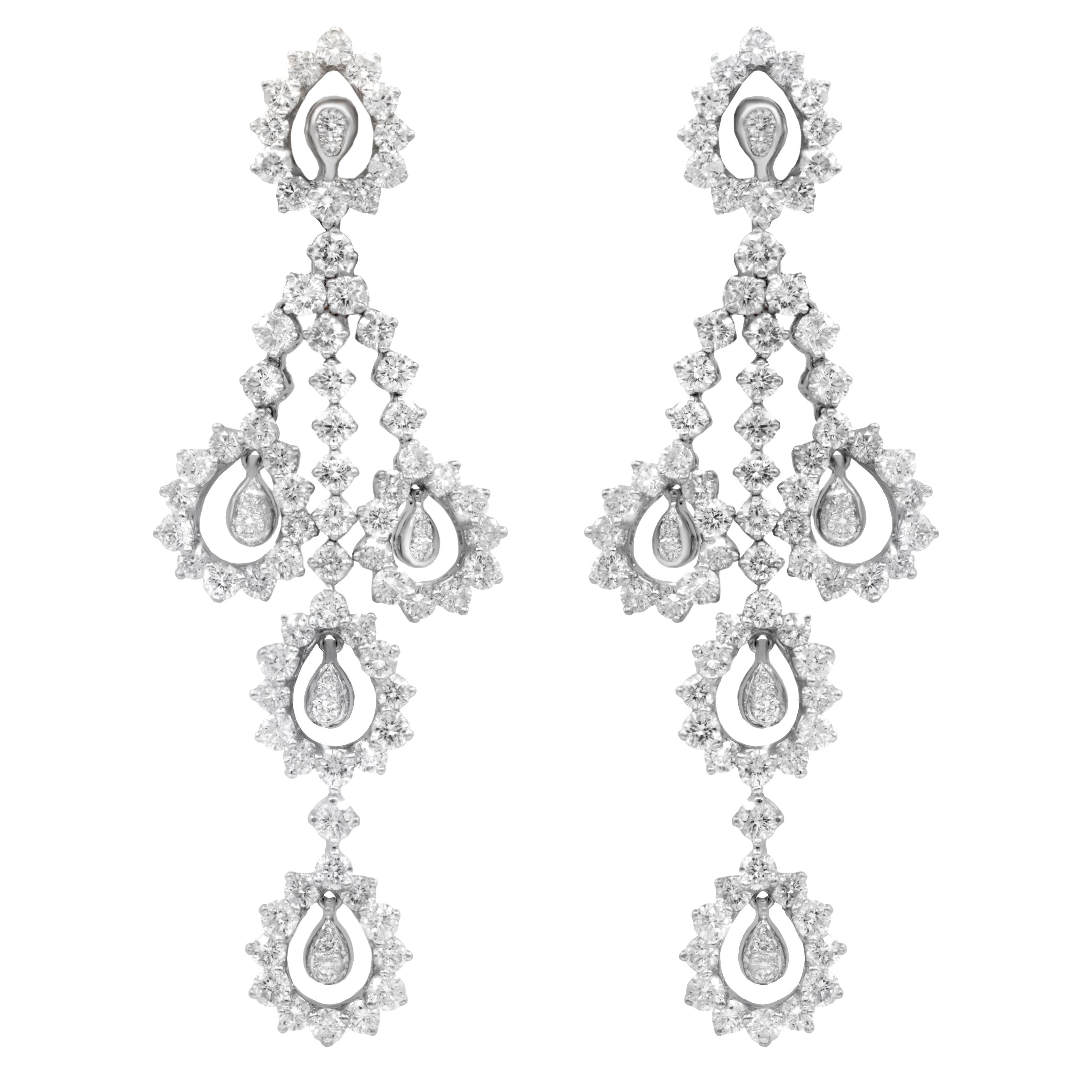 18kt Diamond Earrings Hanging Match for 'Dnk1362' 5.50ct Total Weight In New Condition For Sale In New York, NY