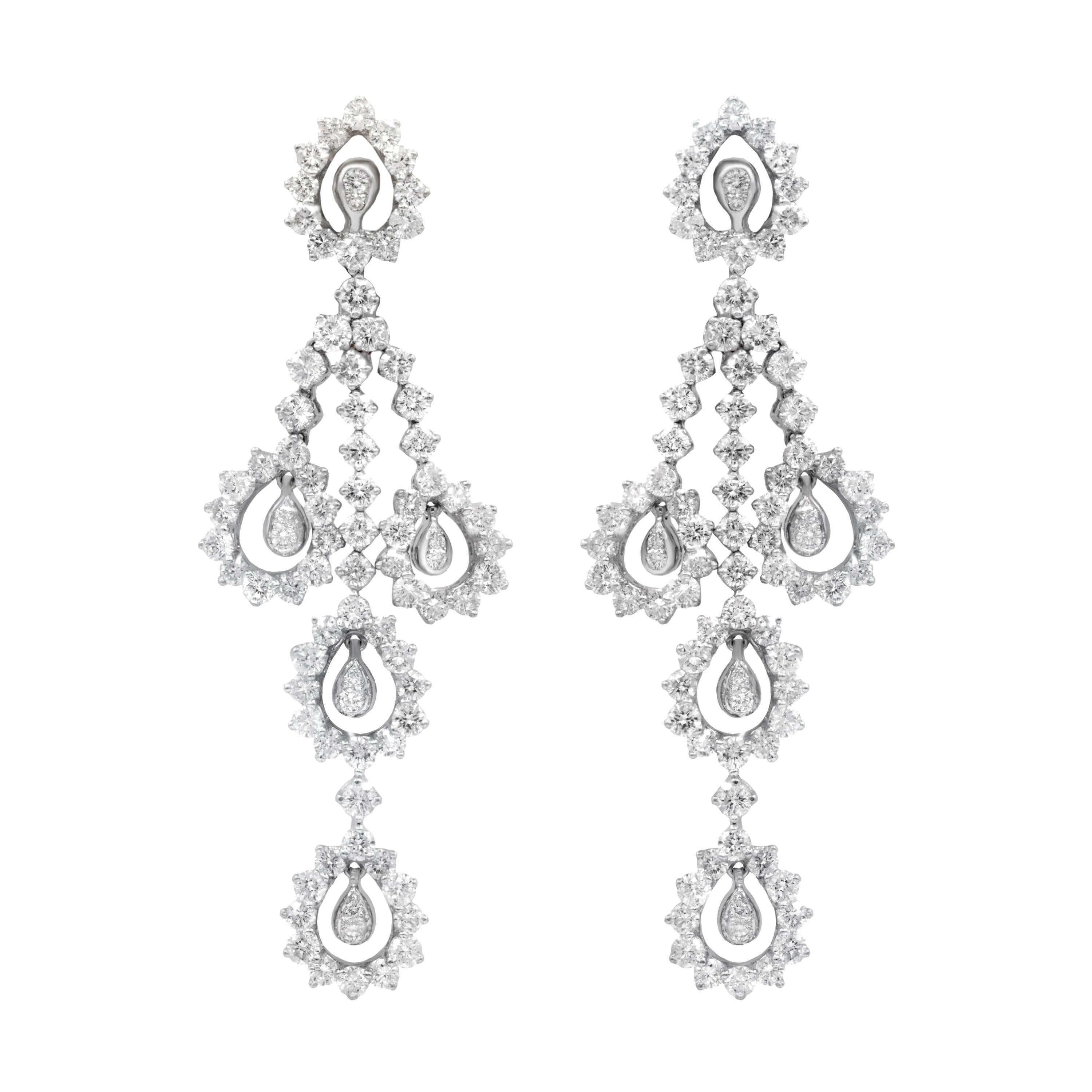 18kt Diamond Earrings Hanging Match for 'Dnk1362' 5.50ct Total Weight For Sale