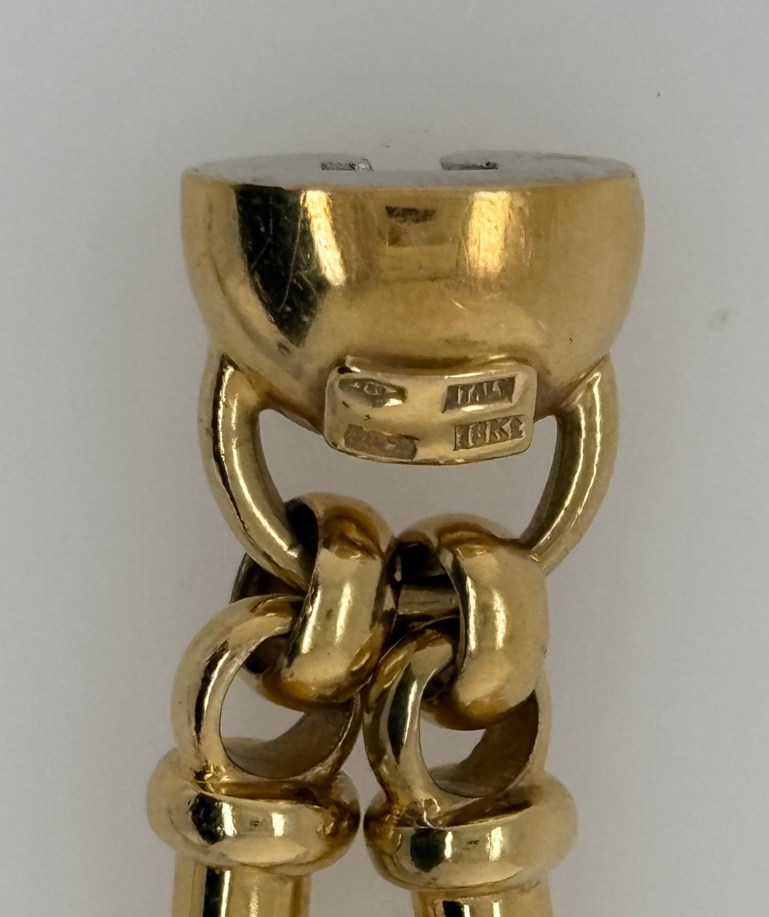 Contemporary 18KT Double Bracelet, Italy, 48.36g, .50TDW, Yellow Gold For Sale