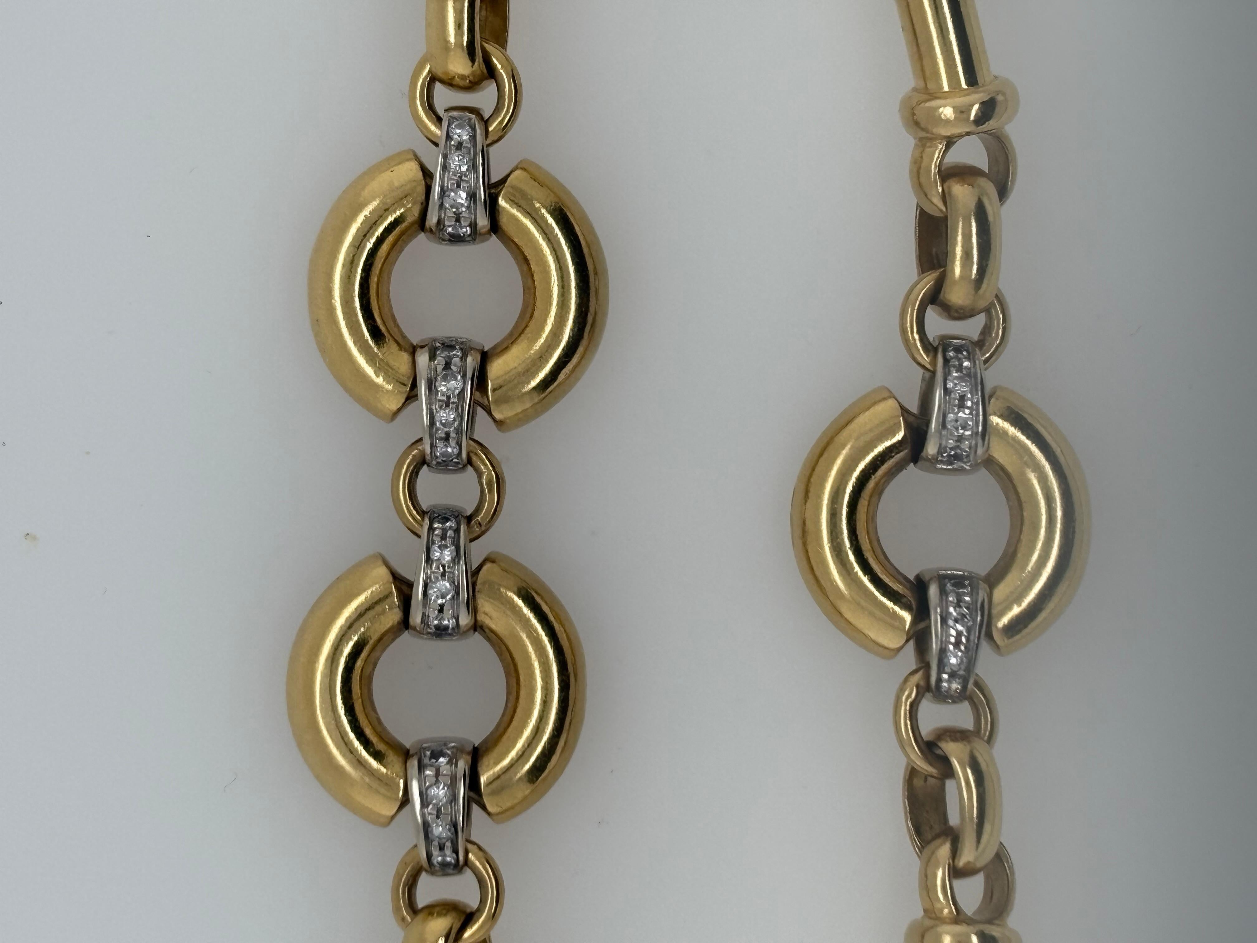 18KT Double Bracelet, Italy, 48.36g, .50TDW, Yellow Gold For Sale 1