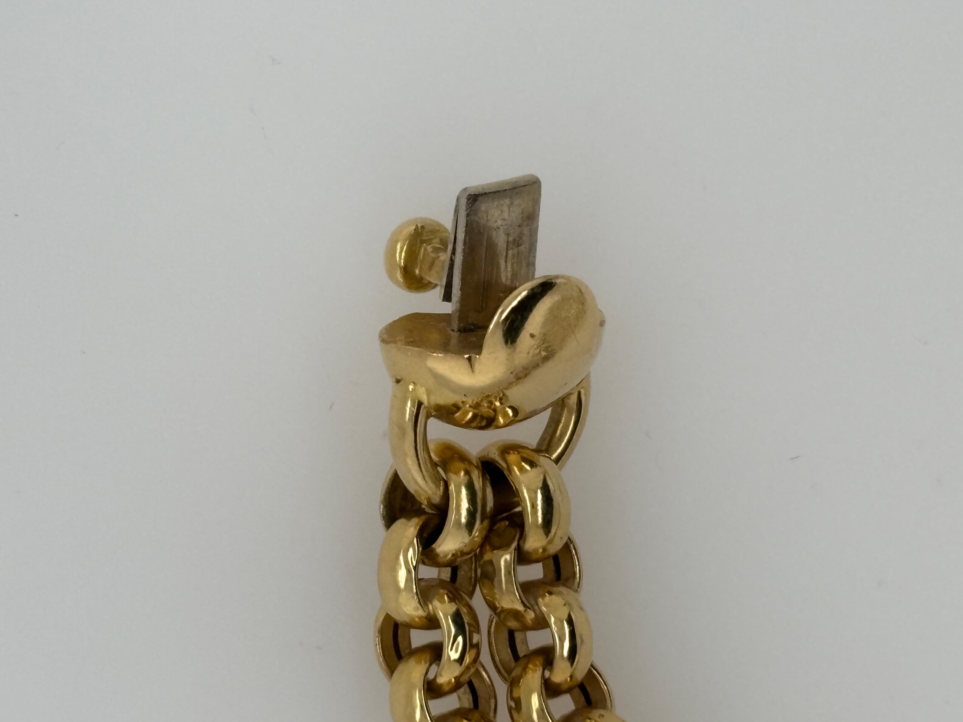 18KT Double Bracelet, Italy, 48.36g, .50TDW, Yellow Gold For Sale 3