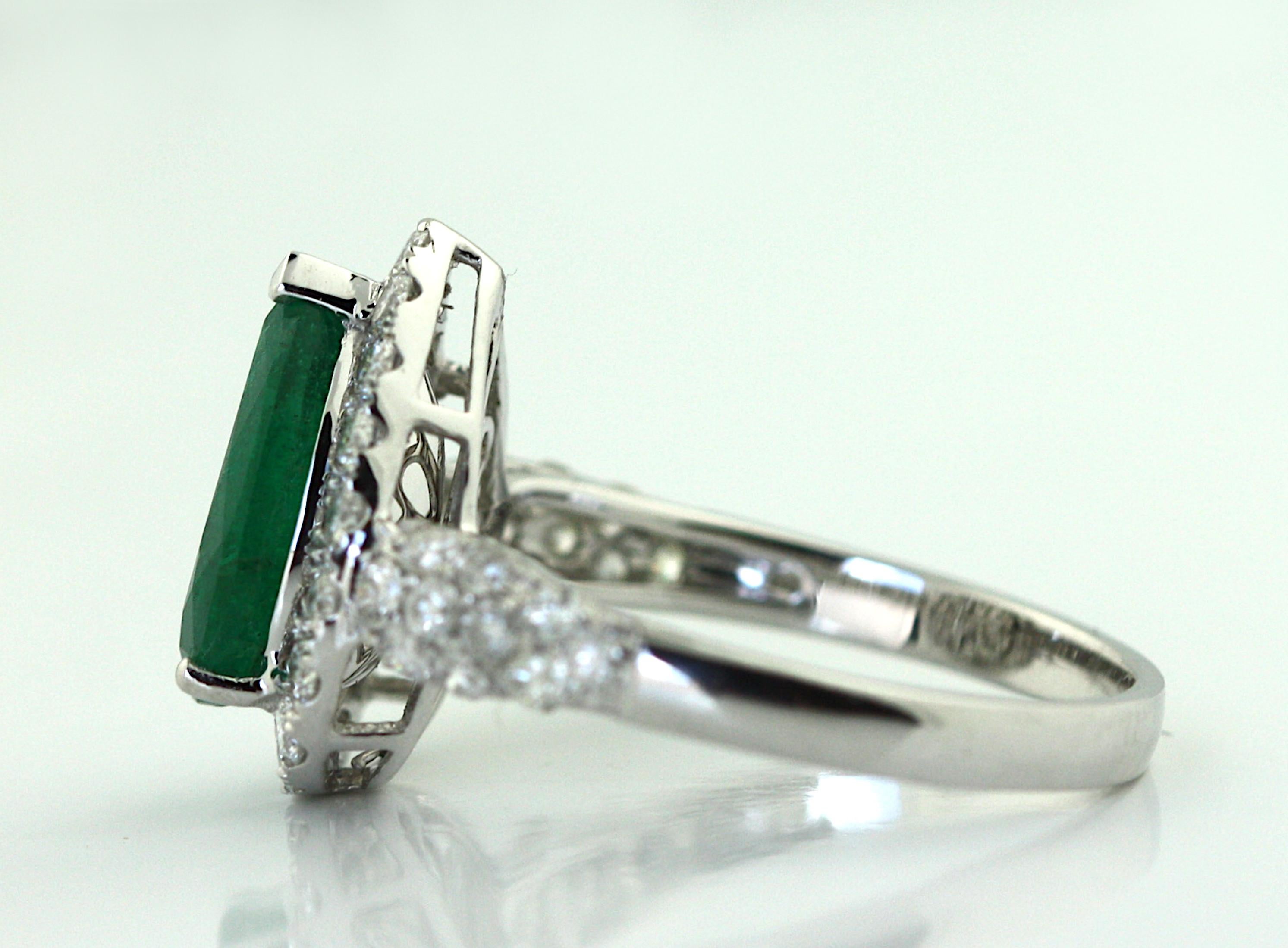 18KT Emerald and Diamond Ring 3