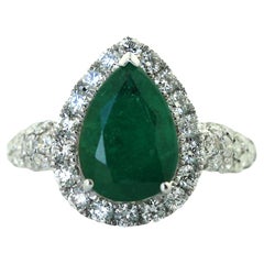 18KT Emerald and Diamond Ring