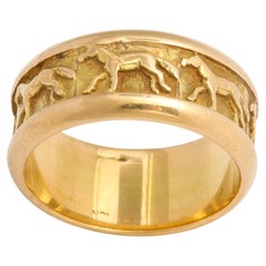 18kt Equestrian Horse Race Ring 11.3 Grams
