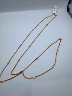 18-Karat-Halskette mit extra langem Anhänger, der rundum mit Diamanten besetzt ist