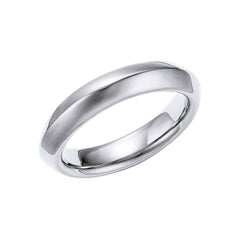 18kt Fairmined Ecological Gold Amore Angled Wedding Ring in White Gold