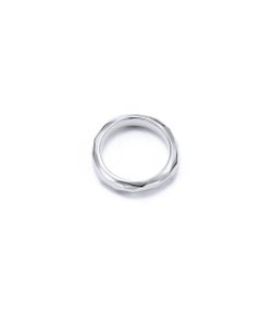18kt Fairmined Ecological Gold Enchantment Hammered Wedding Ring in White Gold