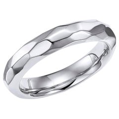18kt Fairmined Ecological Gold Enchantment Hammered Wedding Ring in White Gold