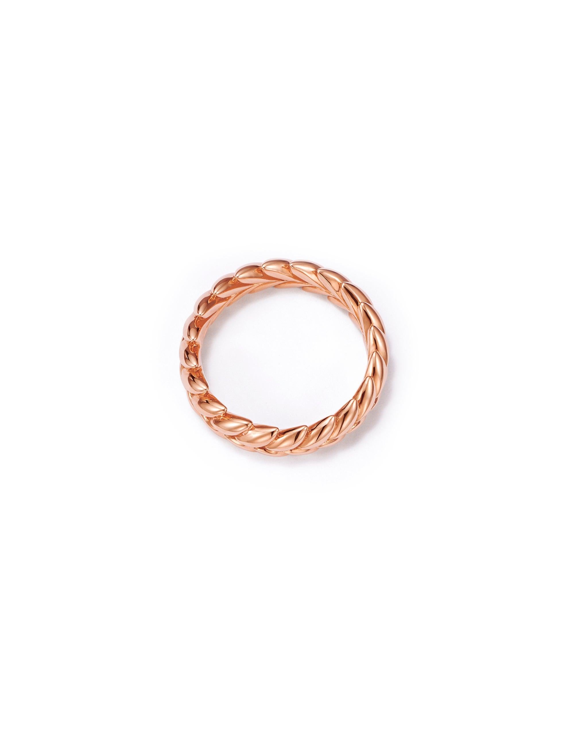 For Sale:  18kt Fairmined Ecological Gold Ethereal Laurel Leaf Wedding Ring in Rose Gold 2