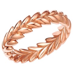 18kt Fairmined Ecological Gold Ethereal Laurel Leaf Wedding Ring in Rose Gold