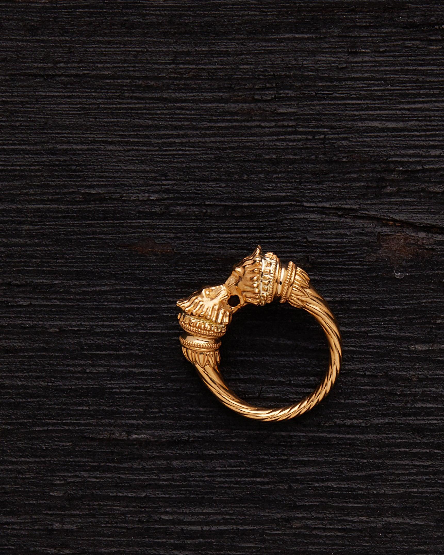 For Sale:  18kt Fairmined Ecological Gold Greek Lion Ring in Rose Gold 7