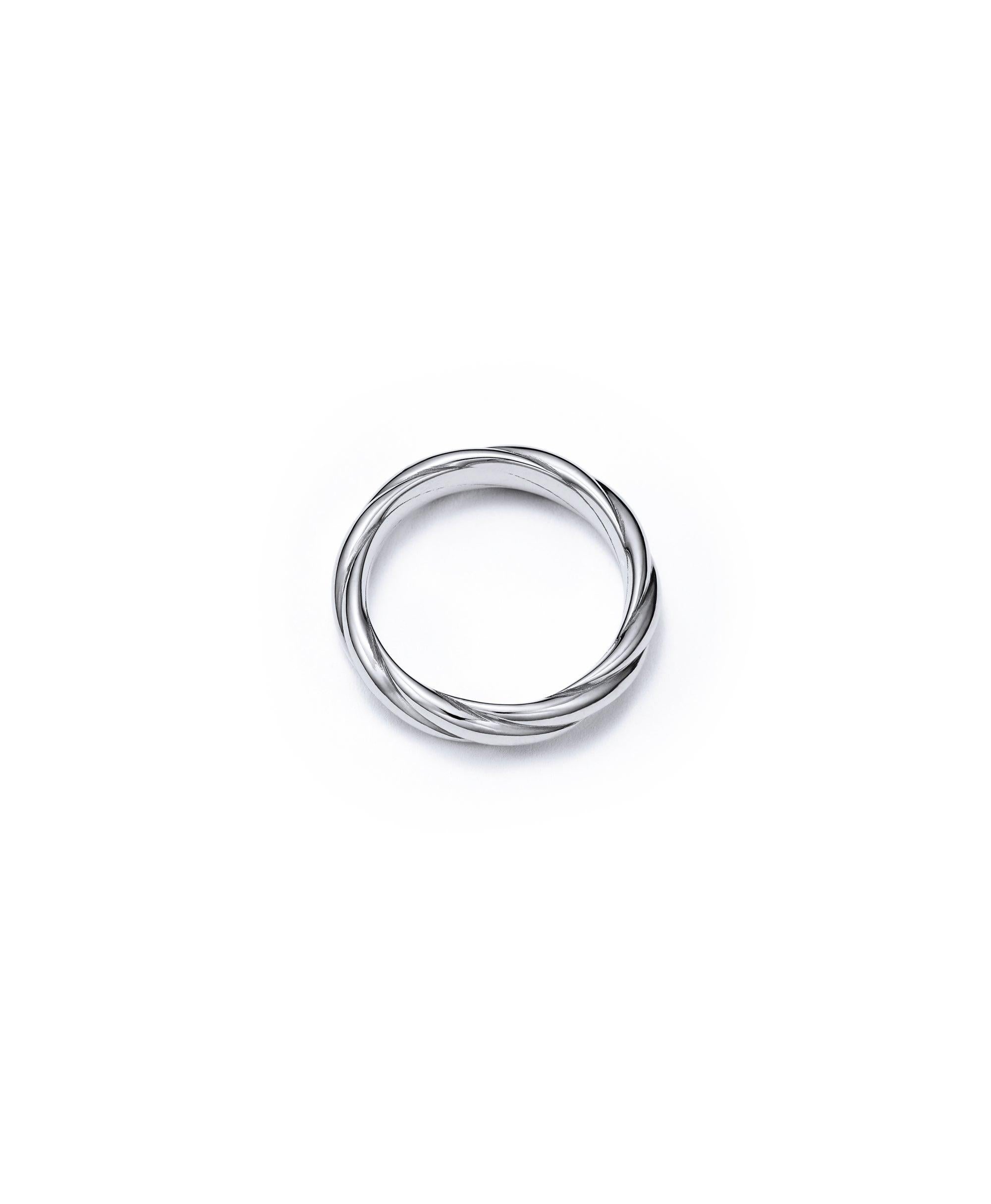 For Sale:  18kt Fairmined Ecological Gold Tenderness Twisted Wedding Ring in White Gold 2
