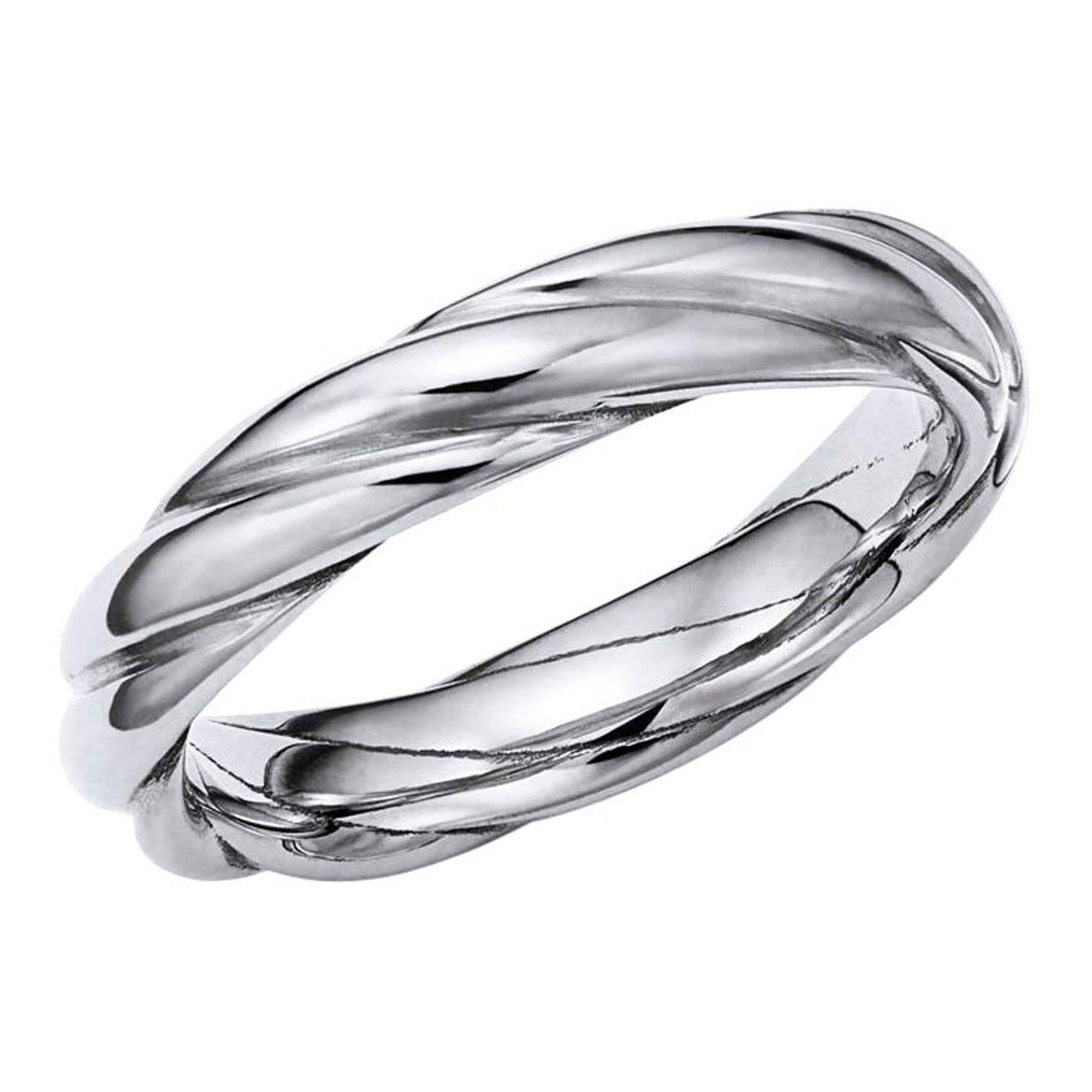 For Sale:  18kt Fairmined Ecological Gold Tenderness Twisted Wedding Ring in White Gold