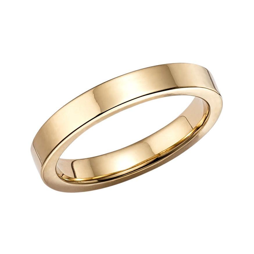 18kt Fairmined Ecological Gold Union Classic Square Wedding Ring in Yellow Gold For Sale
