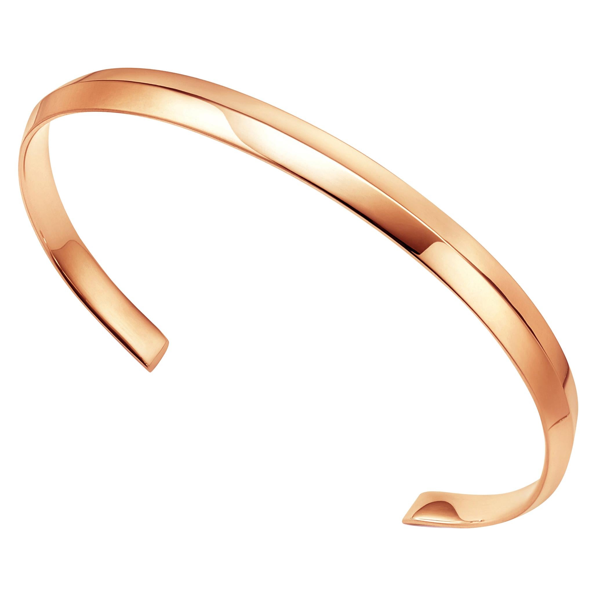 18kt Fairmined Ecological Rose Gold Classic Ridge Amore Cuff Bracelet