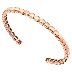 18 Karat Fairmined Ecological Rose Gold Link Cuff Tennis Bracelet