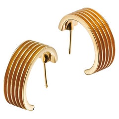 18 Karat Fairmined Ecological Yellow Gold Amal Ribbed Hoops