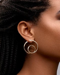 18kt Fairmined Ecological Yellow Gold Art Smith Double Hoop Earrings