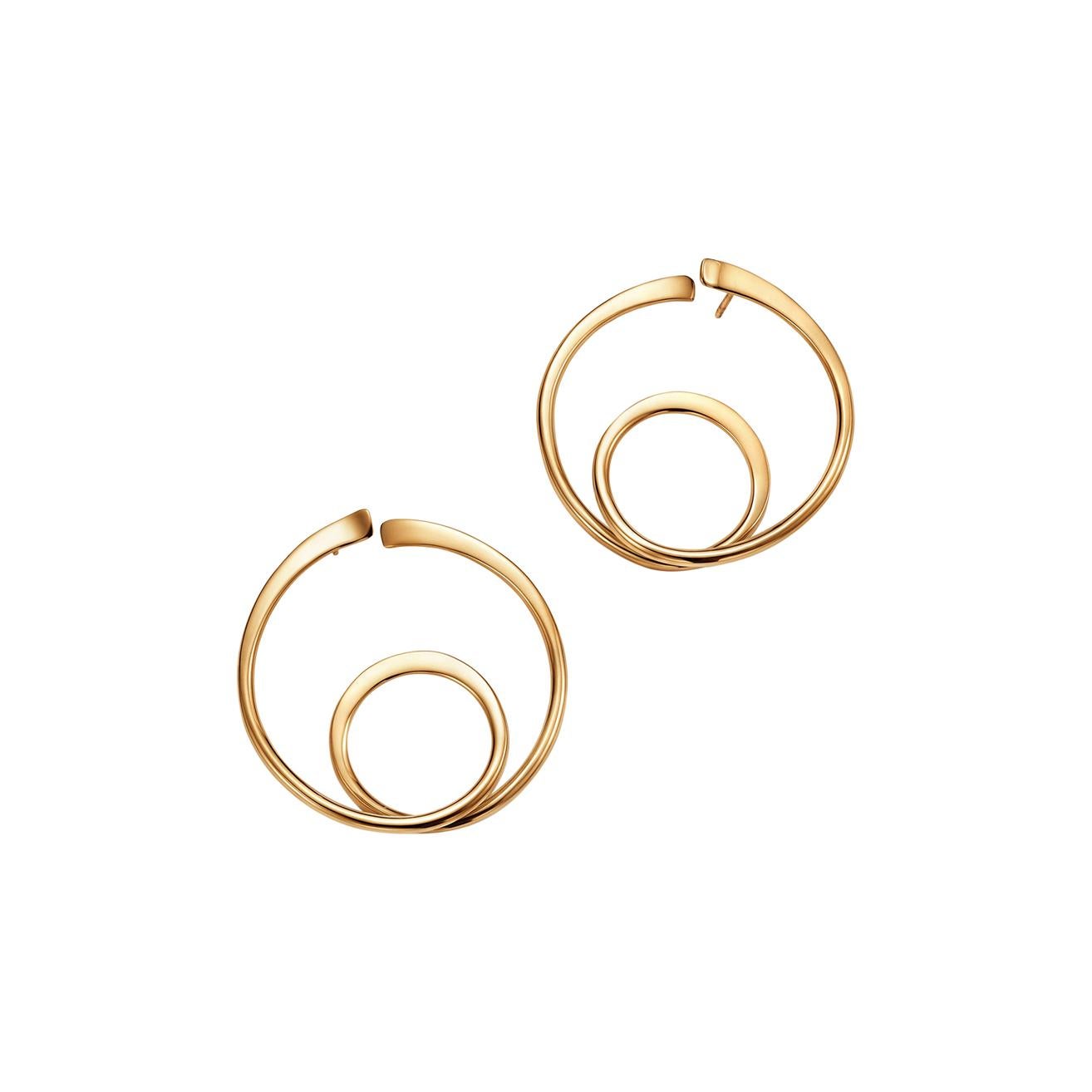 18kt Fairmined Ecological Yellow Gold Art Smith Double Hoop Earrings