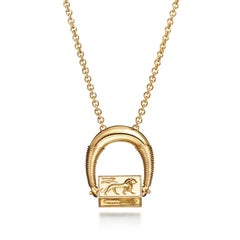 18kt Fairmined Ecological Yellow Gold Engraved Egyptian Odyssey Pendant Necklace
