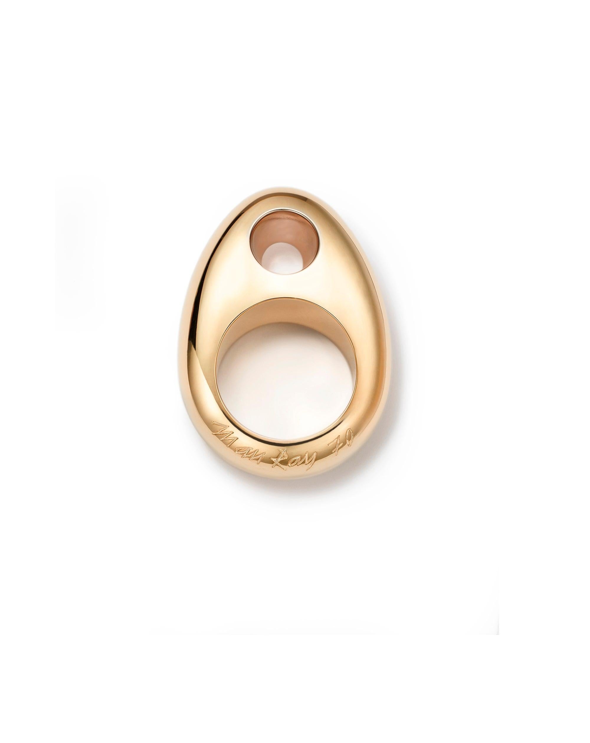 For Sale:  18kt Fairmined Ecological Yellow Gold Man Ray Le Trou Statement Ring 2