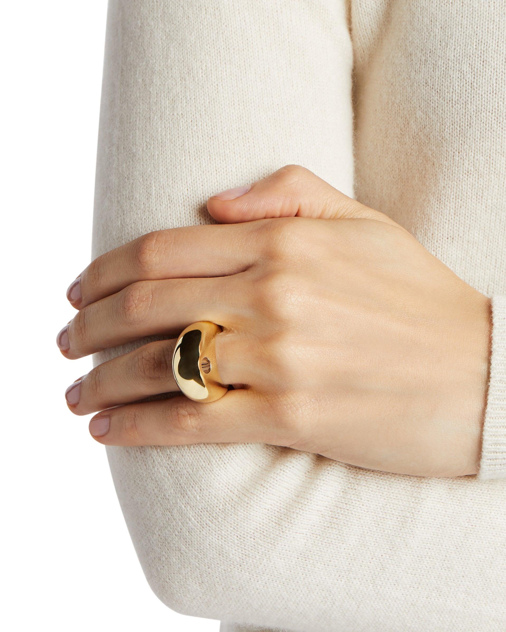 For Sale:  18kt Fairmined Ecological Yellow Gold Man Ray Le Trou Statement Ring 8