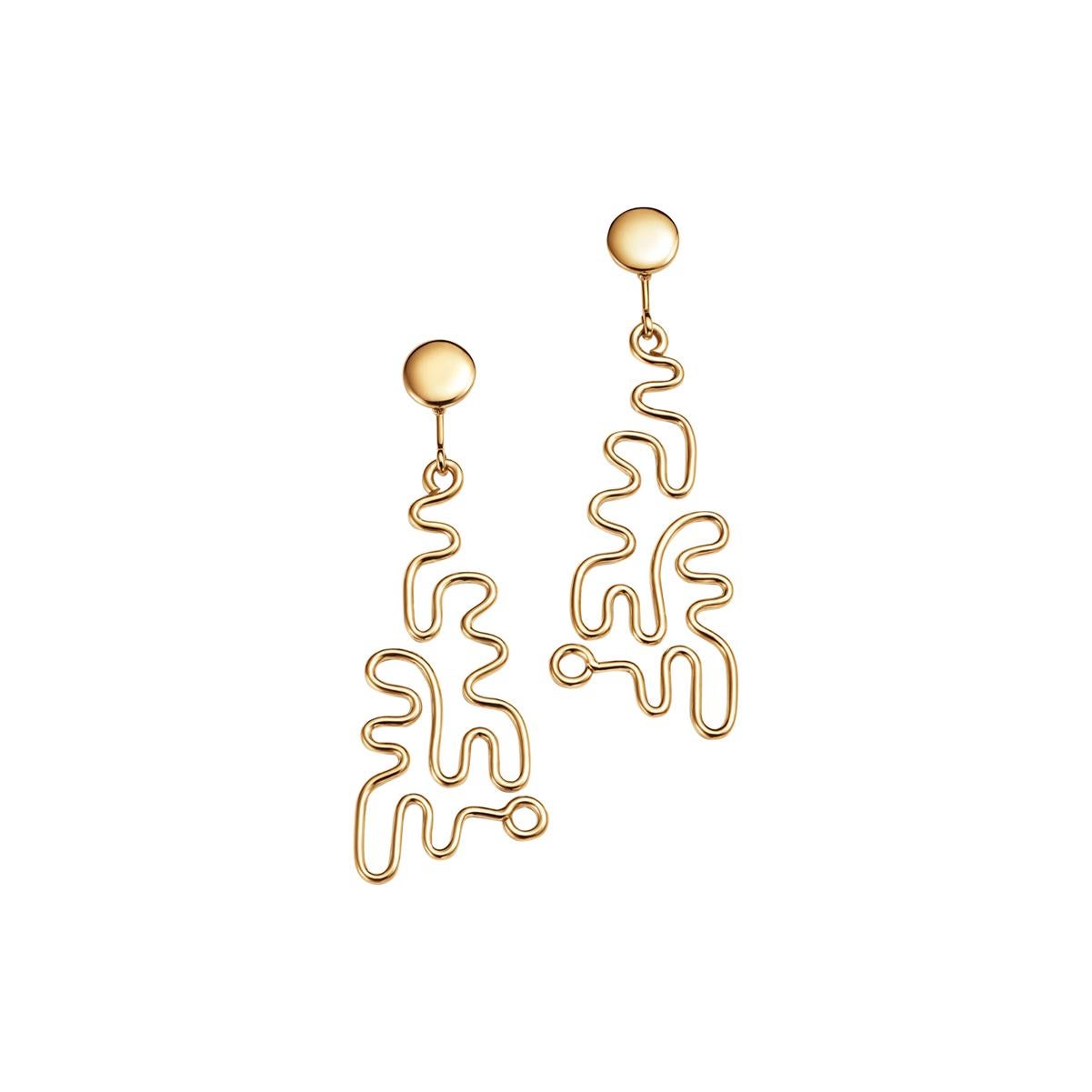 18kt Fairmined Ecological Yellow Gold Milton Cavagnaro Puzzle Earrings For Sale
