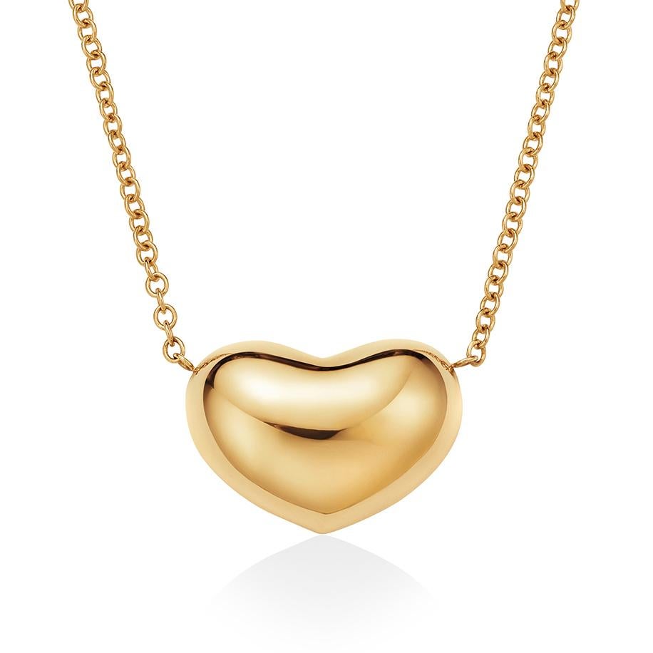 18kt Fairmined Ecological Yellow Gold Modern Heart Necklace  In New Condition For Sale In New York, NY