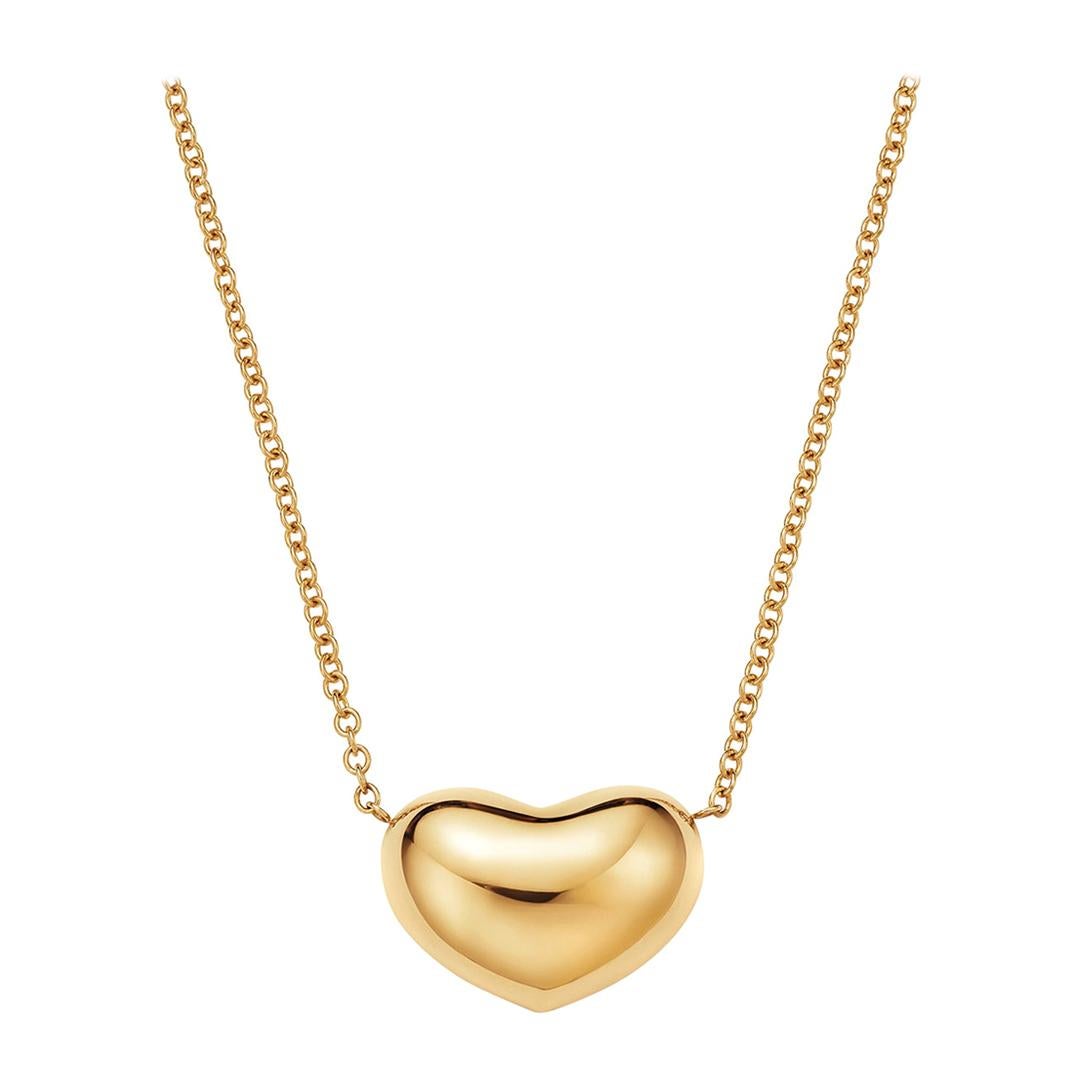 18kt Fairmined Ecological Yellow Gold Modern Heart Necklace  For Sale