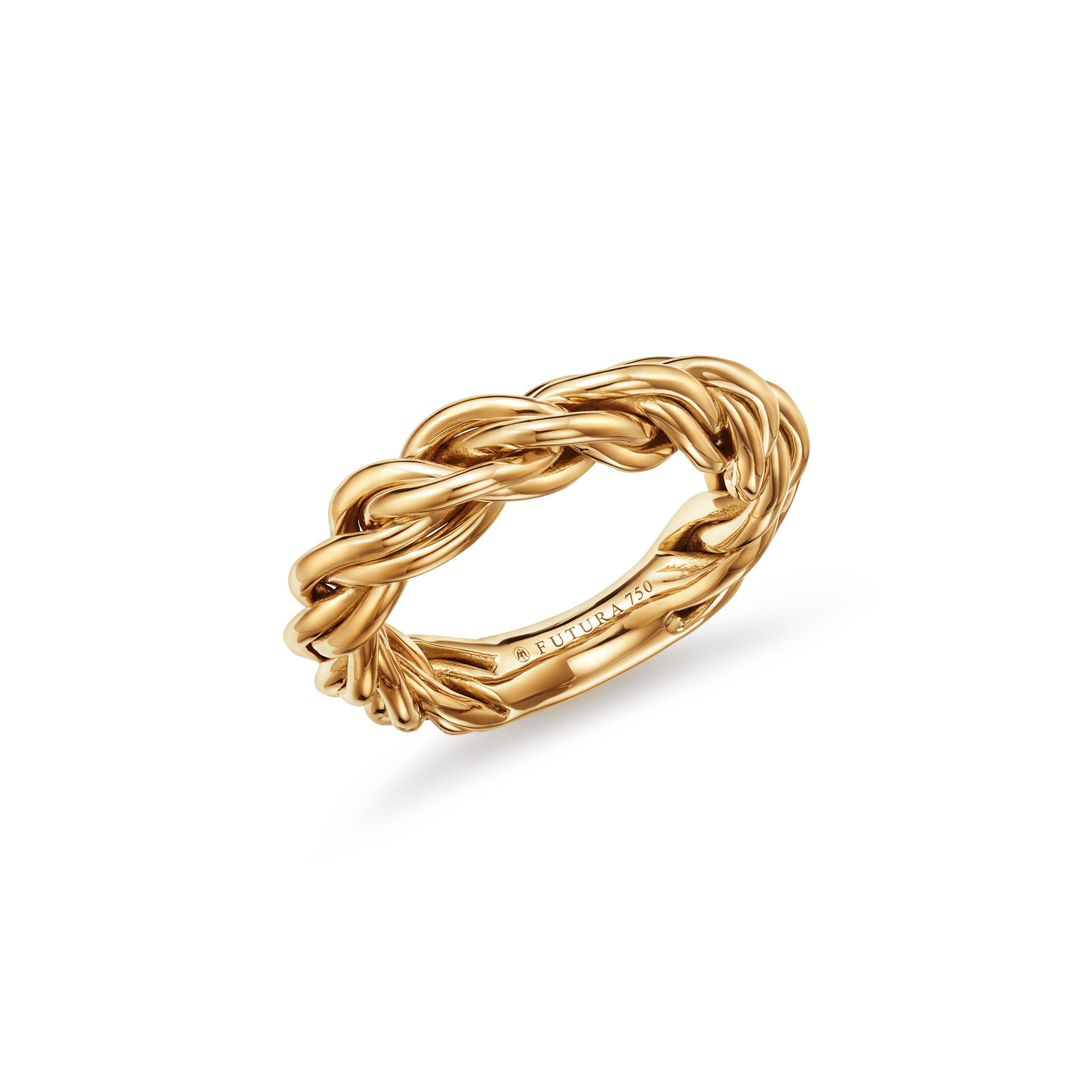 For Sale:  18kt Fairmined Ecological Yellow Gold Viking Astrid Woven Ring 5