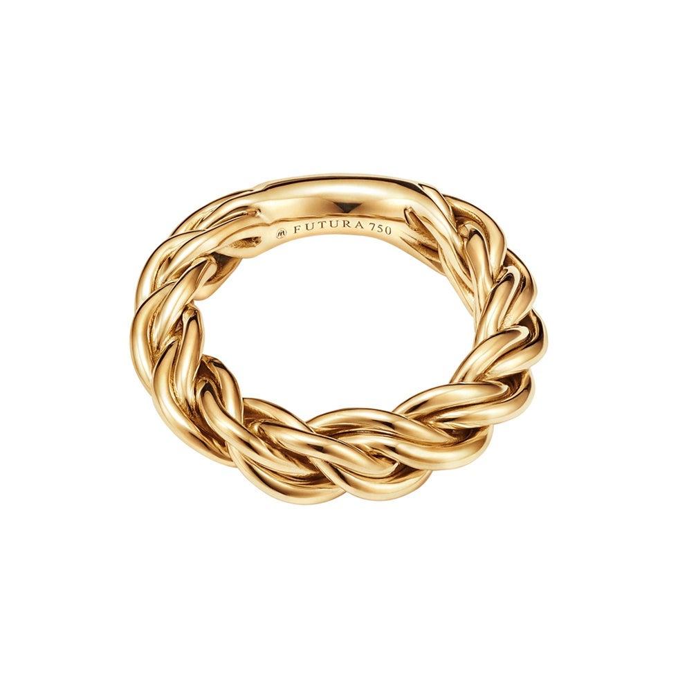 For Sale:  18kt Fairmined Ecological Yellow Gold Viking Astrid Woven Ring